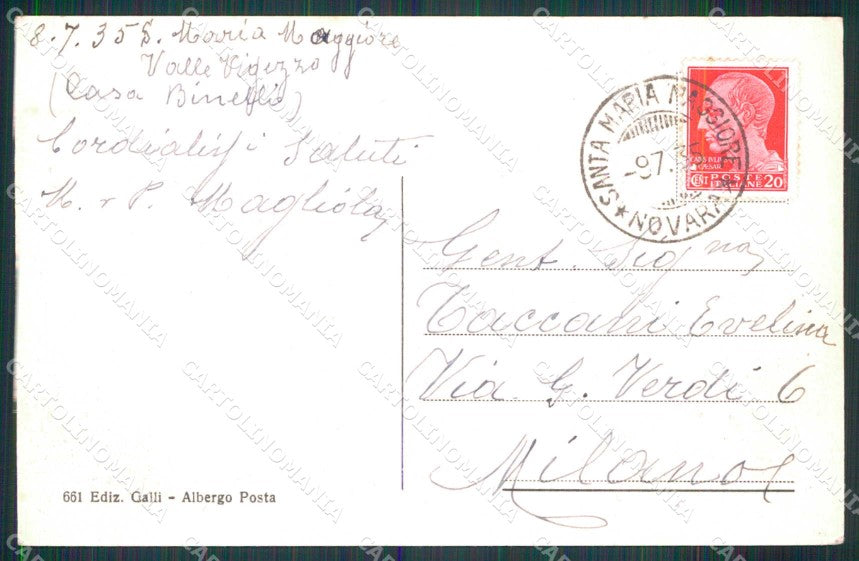 Verbania Santa Maria Maggiore Val Vigezzo cartolina RT1704 – retro