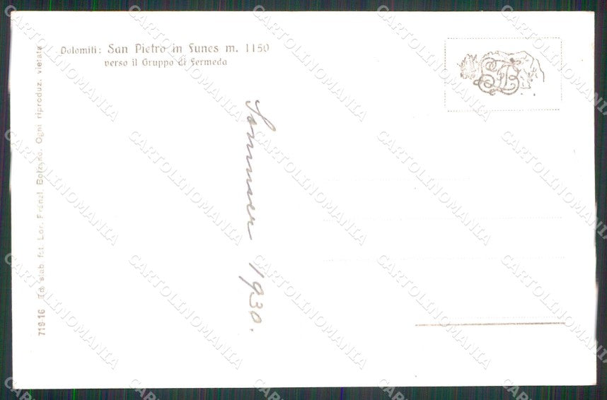 Bolzano Funes San Pietro Franzl 718 16 Foto cartolina RT1738 – retro