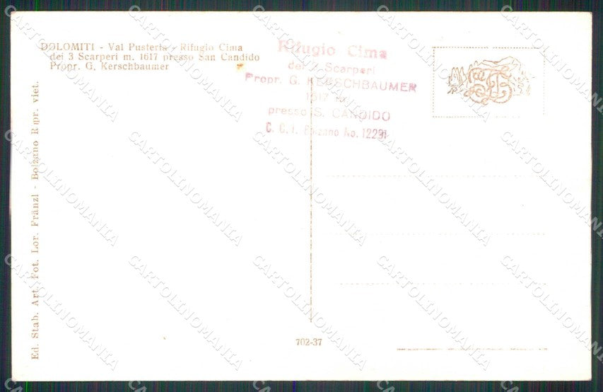 Bolzano San Candido Rif Cima Tre Scarperi Franzl 702 37 Foto cartolina RT1767 – retro