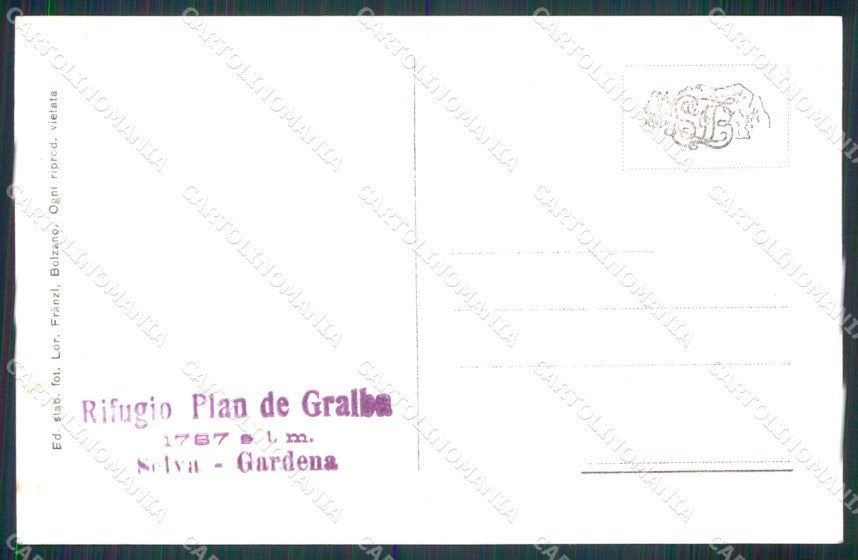 Bolzano Selva di Val Gardena Plan de Gralba Franzl 725 214 Foto cartolina RT1769 – retro