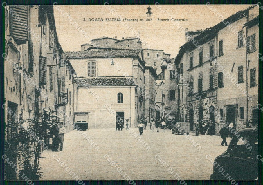 Rimini Sant'Agata Feltria Piazza Centrale FG cartolina RT1774 – fronte