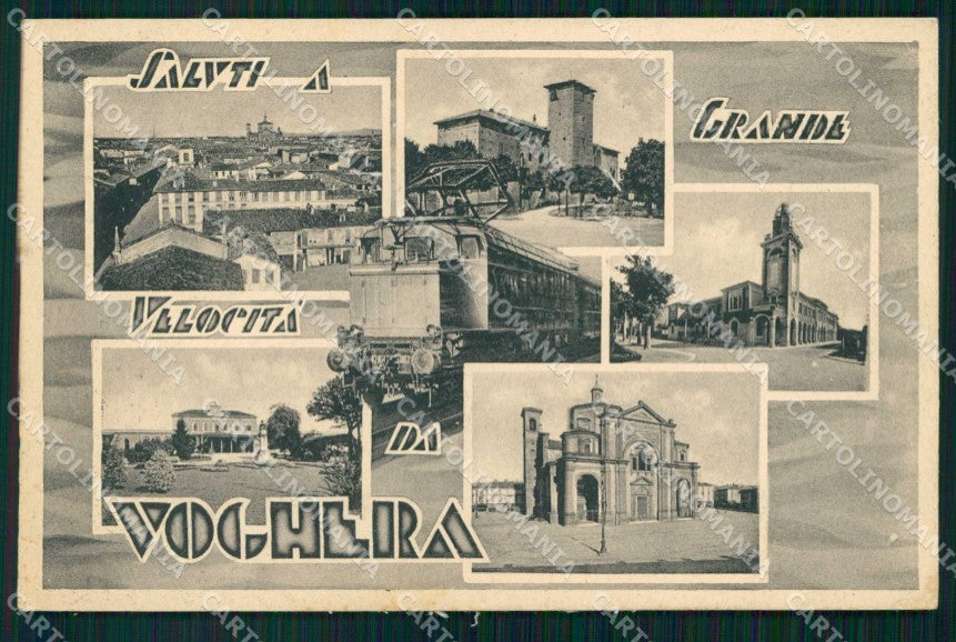 Pavia Voghera Saluti da Grande Velocità cartolina RT1802 – fronte