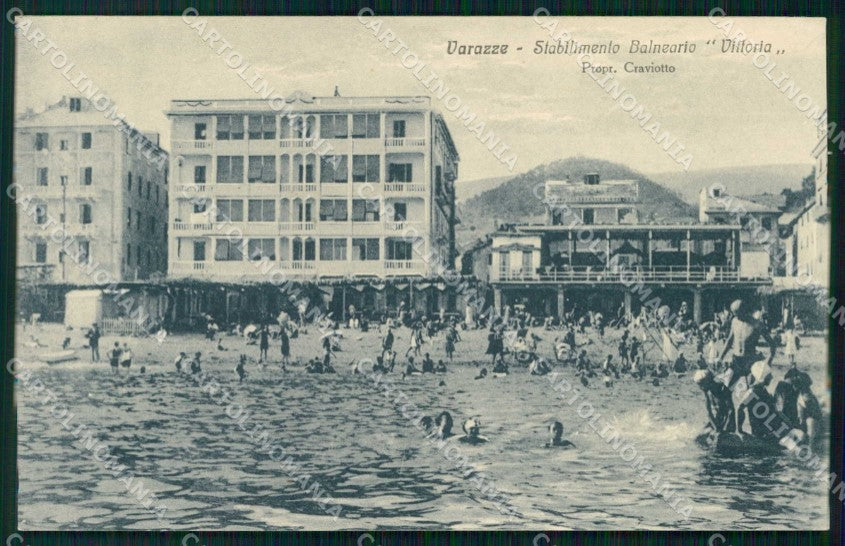 Savona Varazze Stabilimento Balneare Vittoria cartolina RT1806 – fronte