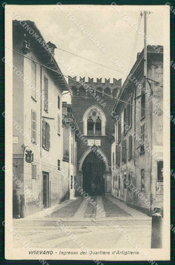 Pavia Vigevano Ingresso del Quartiere d'Artiglieria cartolina RT1813 – fronte