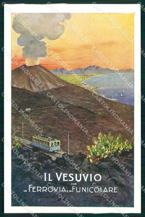 Napoli Città Vesuvio Ferrovia e Funicolare cartolina RT1821 – fronte
