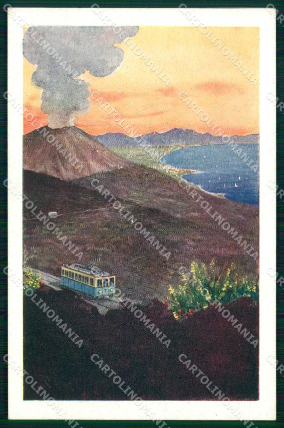 Napoli Città Vesuvio Ferrovia e Funicolare cartolina RT1823 – fronte