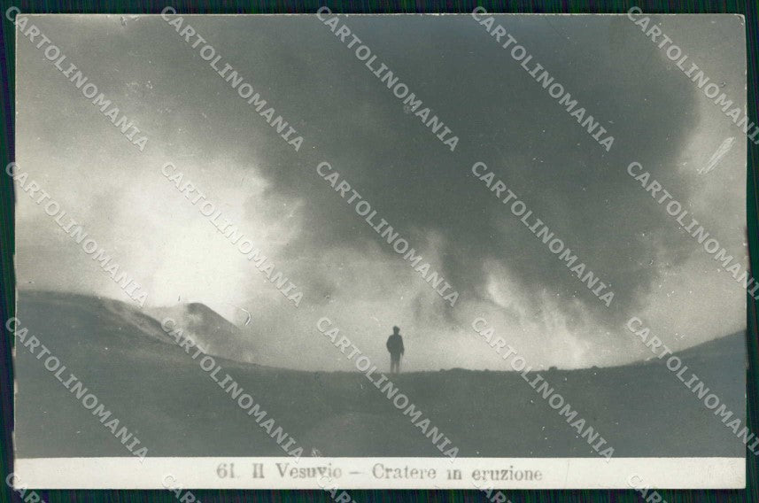 Napoli Città Vesuvio Cratere in Eruzione NPG Foto cartolina RT1824 – fronte