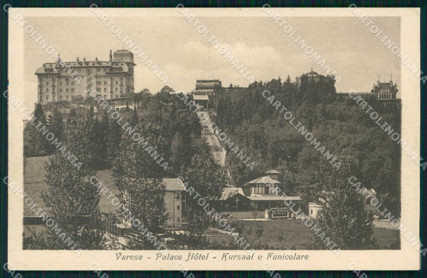 Varese Città Palace Hotel Kursaal Funicolare Brunner 16972 cartolina RT1848 – fronte