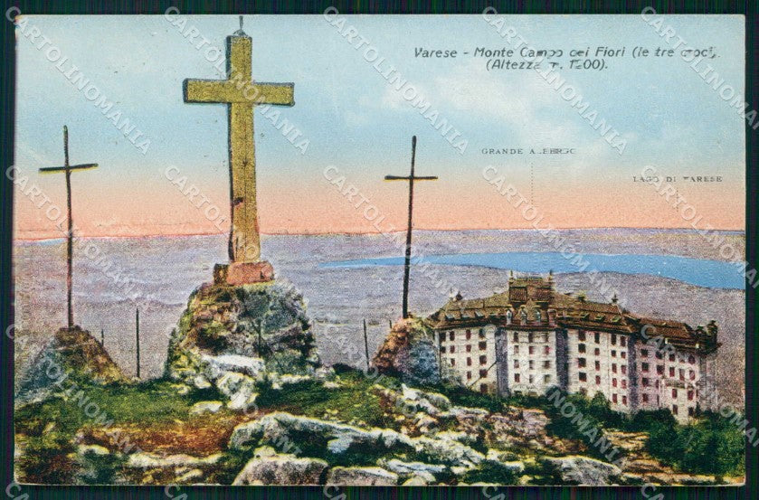 Varese Città Tre Croci Monte Campo dei Fiori cartolina RT1858 – fronte