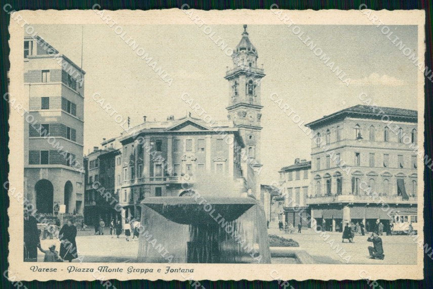 Varese Città Piazza Monte Grappa Fontana cartolina RT1862 – fronte