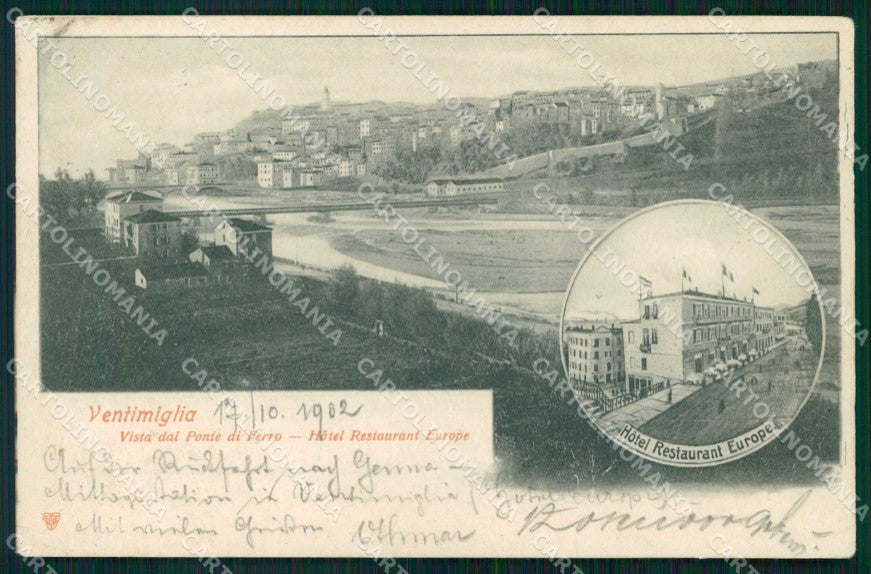 Imperia Ventimiglia Vista dal Ponte di Ferro Trenkler cartolina RT1878 – fronte