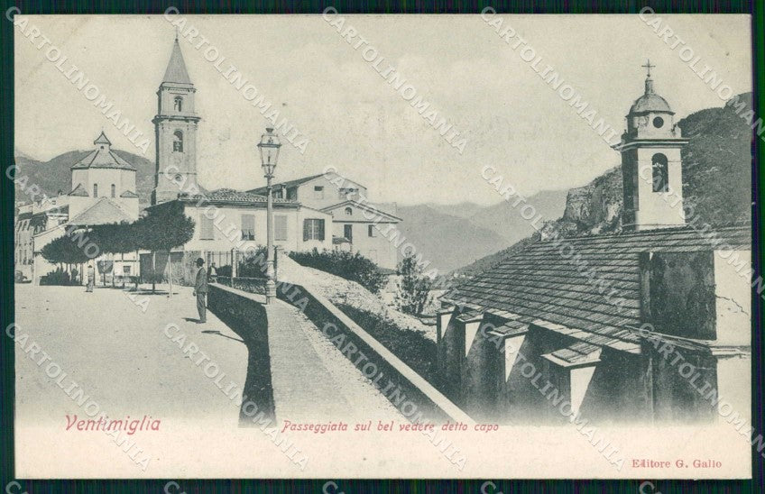 Imperia Ventimiglia Passeggiata sul Bel Vedere cartolina RT1891 – fronte
