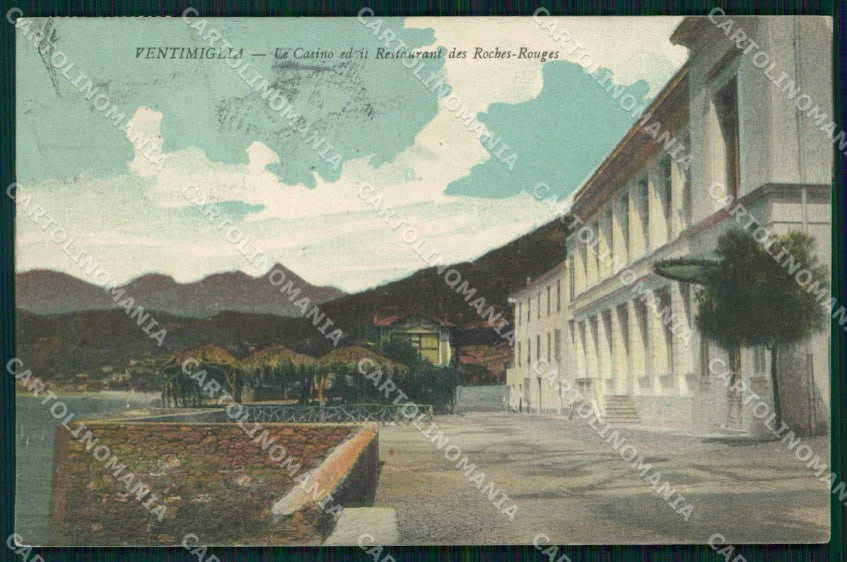 Imperia Ventimiglia Casinò Ristorante dei Roches Rouges cartolina RT1895 – fronte