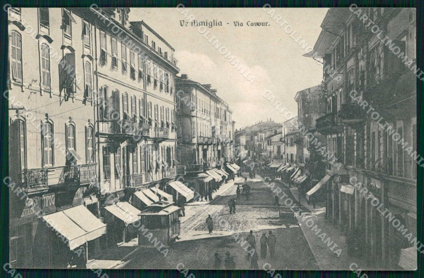 Imperia Ventimiglia Via Cavour Tram cartolina RT1903 – fronte