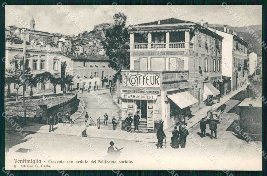 Imperia Ventimiglia Politeama Sociale Crocevia Tram cartolina RT1909 – fronte