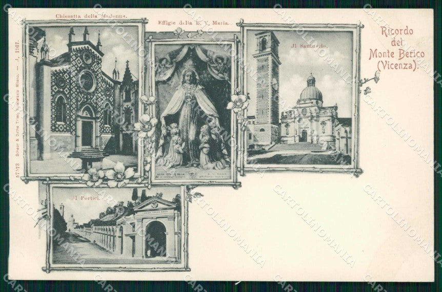 Vicenza Città Ricordo di Monte Berico Santuario Portici cartolina RT1921 – fronte