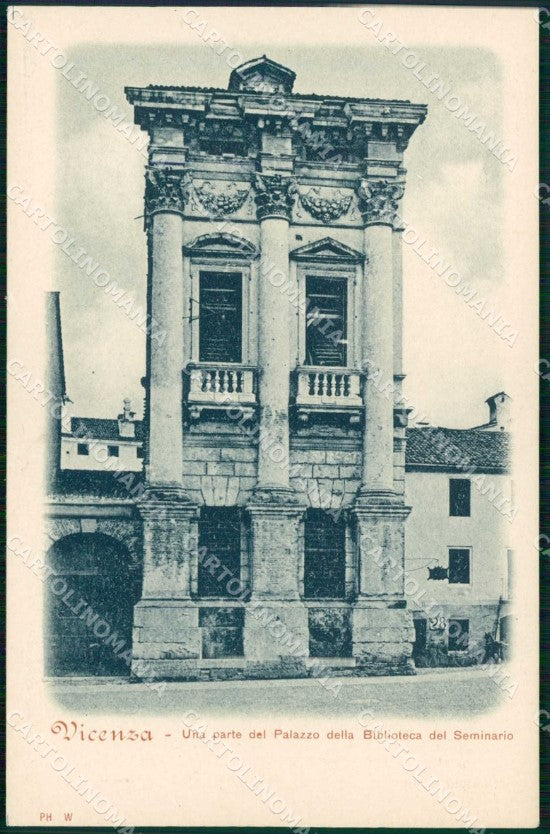 Vicenza Città Palazzo della Biblioteca Seminario cartolina RT1927 – fronte