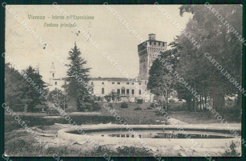 Vicenza Città Interno dell'Esposizione Fontana Principale cartolina RT1929 – fronte