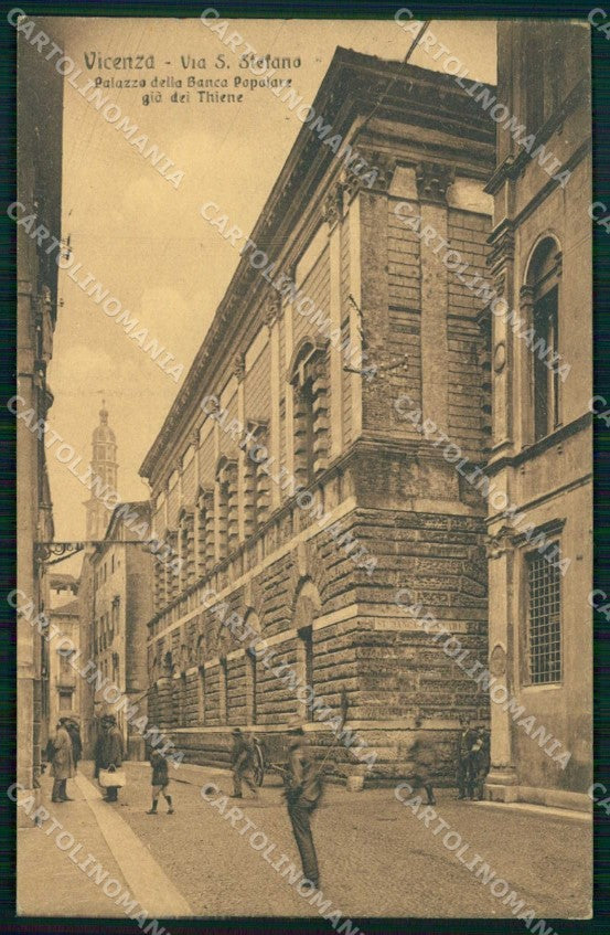 Vicenza Città Via Santo Stefano Palazzo Banca Popolare cartolina RT1937 – fronte