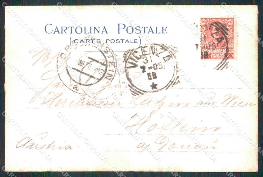 Vicenza Città Ponte degli Angeli Piazza XX Settembre PIEGA cartolina RT1952 – retro