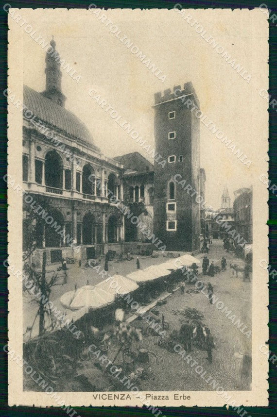 Vicenza Città Piazza Erbe Mercato cartolina RT1953 – fronte