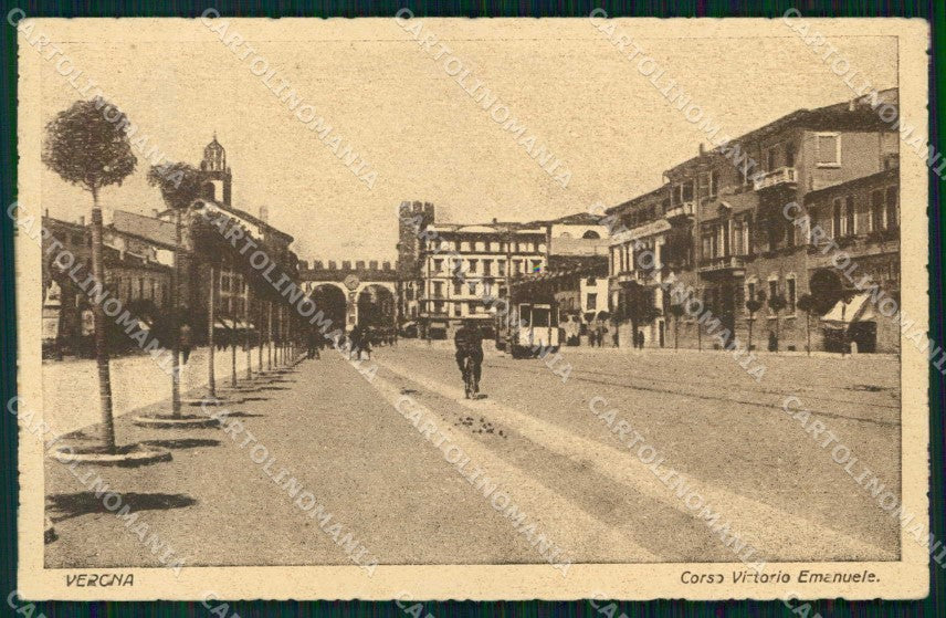 Verona Città Corso Vittorio Emanuele Tram cartolina RT1973 – fronte