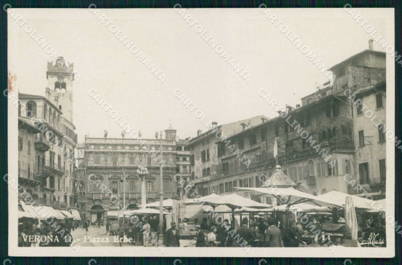 Verona Città Piazza Erbe Mercato Foto cartolina RT1976 – fronte
