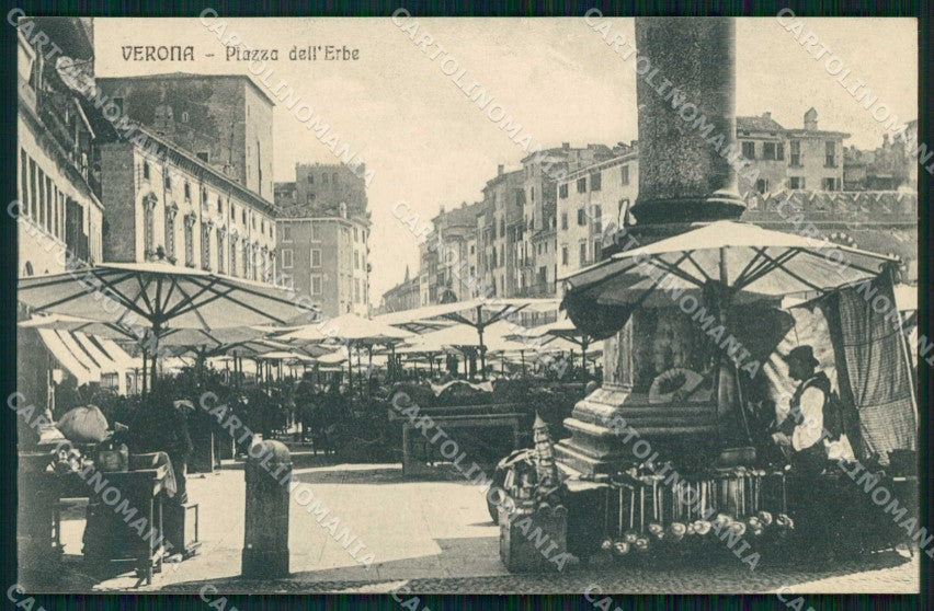 Verona Città Piazza dell'Erbe Mercato cartolina RT1978 – fronte