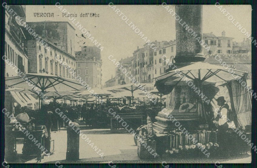 Verona Città Piazza dell'Erbe Mercato cartolina RT1980 – fronte