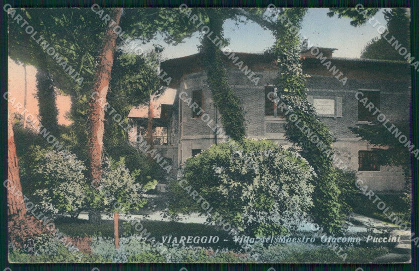Lucca Viareggio Villa del Maestro Giacomo Puccini ABRASA cartolina RT1981 – fronte