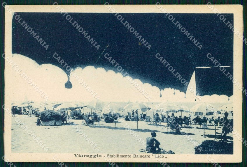 Lucca Viareggio Stabilimento Balneare Lido cartolina RT1983 – fronte