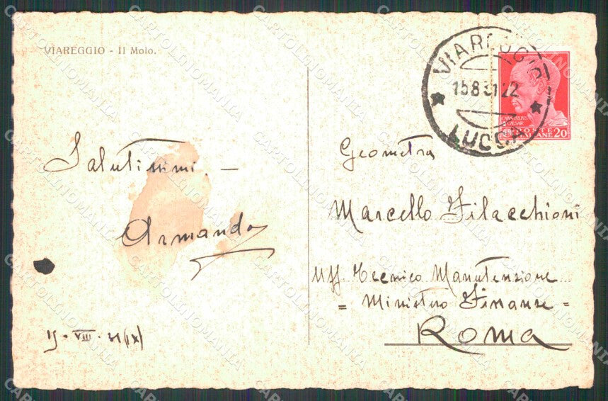 Lucca Viareggio Molo Barche cartolina RT1992 – retro