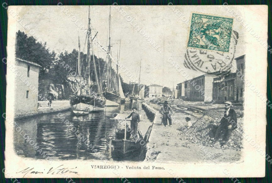 Lucca Viareggio Veduta del Fosso Barche cartolina RT1998 – fronte