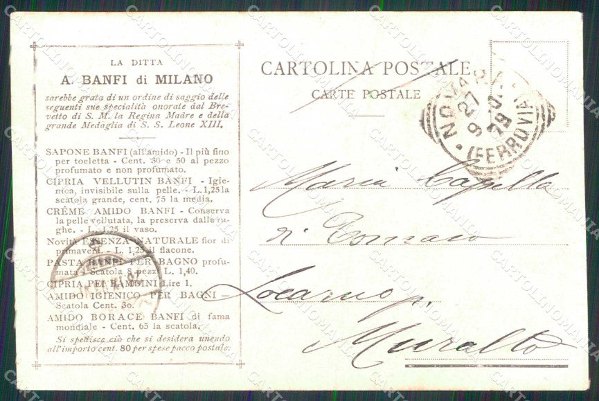 Lucca Viareggio Veduta del Fosso Barche cartolina RT1998 – retro