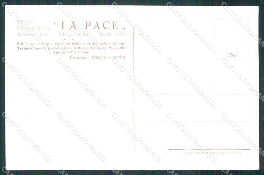 Lucca Viareggio Hotel Ristorante La Pace cartolina RT2013 – retro