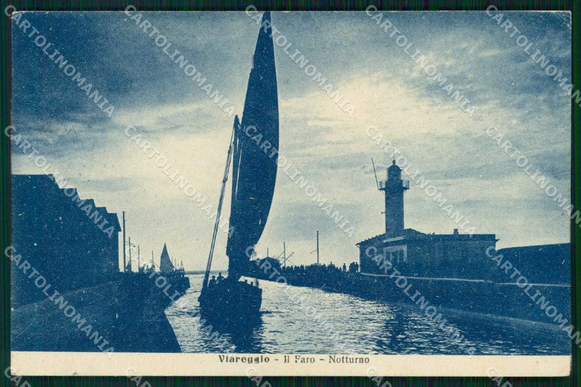 Lucca Viareggio Faro Notturno Alterocca 71238 cartolina RT2020 – fronte