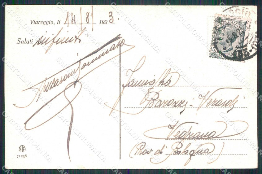 Lucca Viareggio Faro Notturno Alterocca 71238 cartolina RT2020 – retro