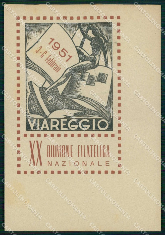Lucca Viareggio XX Riunione Filatelica Nazionale Celebrativa FG cartolina RT2039 – fronte