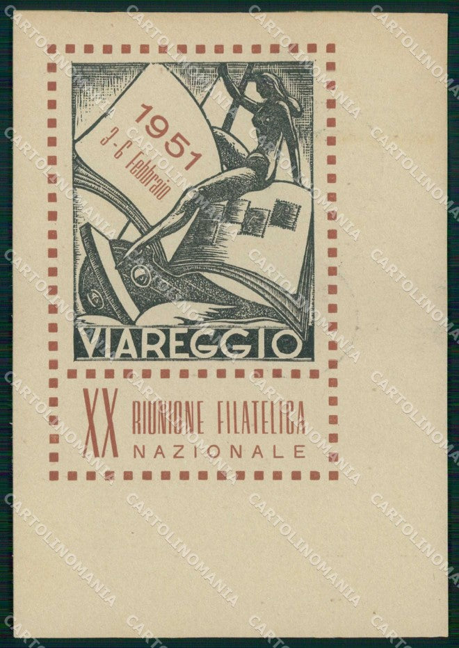 Lucca Viareggio XX Riunione Filatelica Nazionale Celebrativa FG cartolina RT2040 – fronte