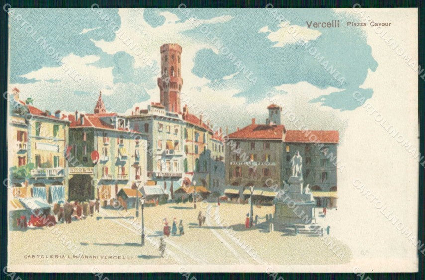 Vercelli Città Piazza Cavour Mercato cartolina RT2053 – fronte