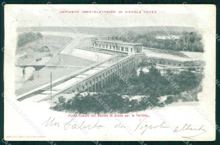 Varese Vizzola Ticino Impianto Idro Elettrico Bacino Turbine cartolina RT2066 – fronte