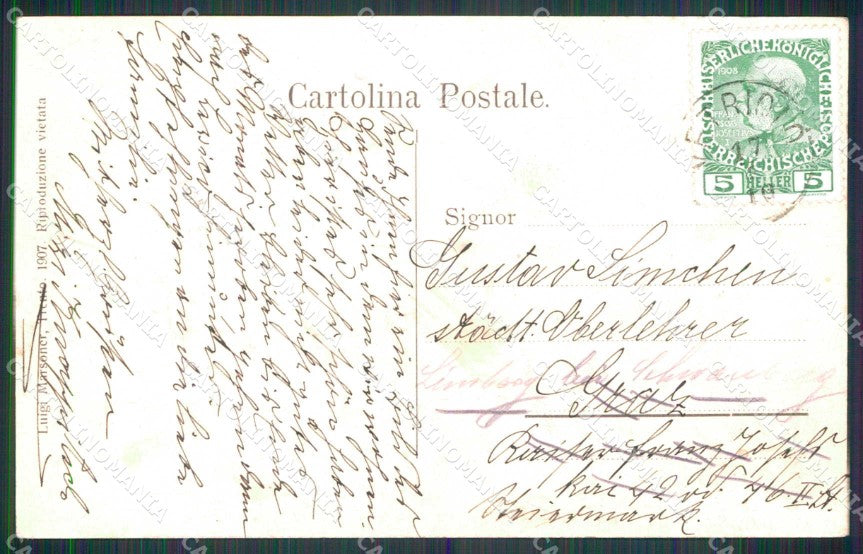Trento Levico Terme Vetriolo Hotel Milano cartolina RT2098 – retro