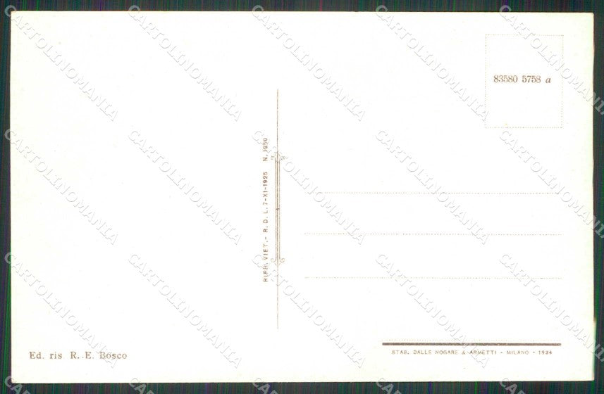 Trento Levico Terme Vetriolo Grand Hotel Milano cartolina RT2128 – retro