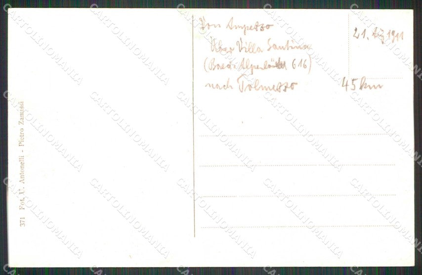 Udine Villa Santina Alpi Carniche cartolina RT2134 – retro