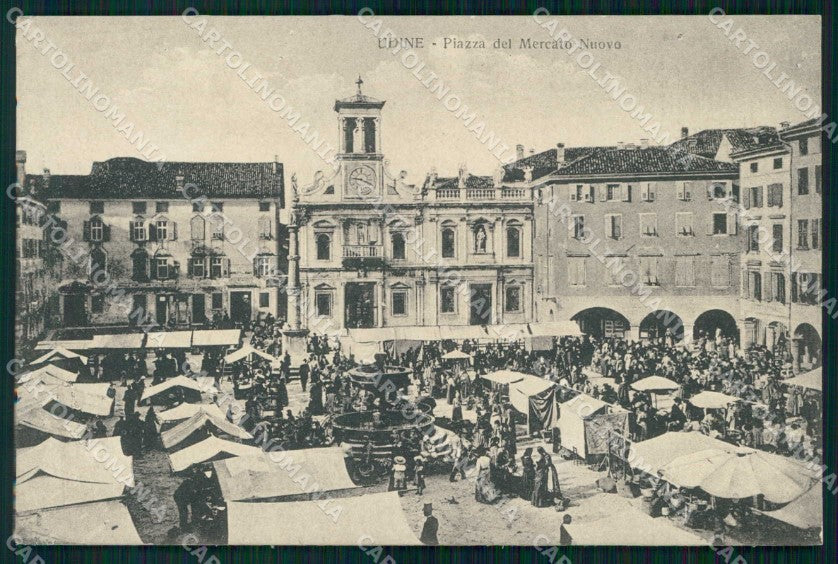 Udine Città Piazza Mercato Nuovo Alinari cartolina RT2190 – fronte