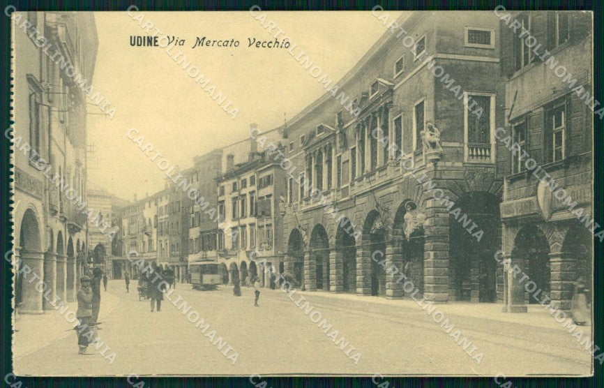 Udine Città Via Mercato Vecchio Tram cartolina RT2210 – fronte