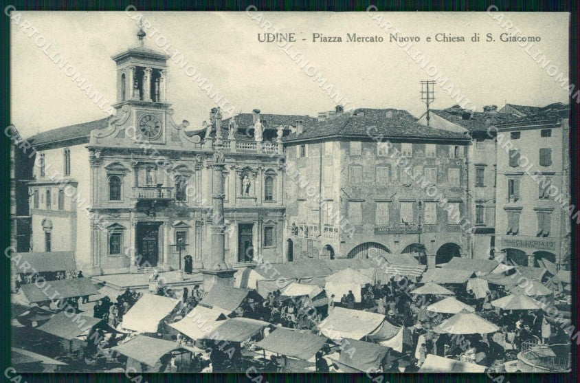 Udine Città Piazza Mercato Nuovo Chiesa San Giacomo cartolina RT2216 – fronte