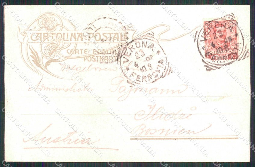 Verona Città Piazza Indipendenza Fotocromo 3030 cartolina RT2243 – retro