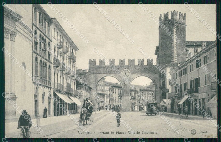 Verona Città Portoni Piazza Vittorio Emanuele Brunner 3534 cartolina RT2251 – fronte