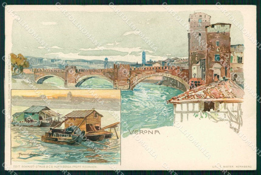 Verona Città Ponte Castelvecchio Wielandt cartolina RT2258 – fronte